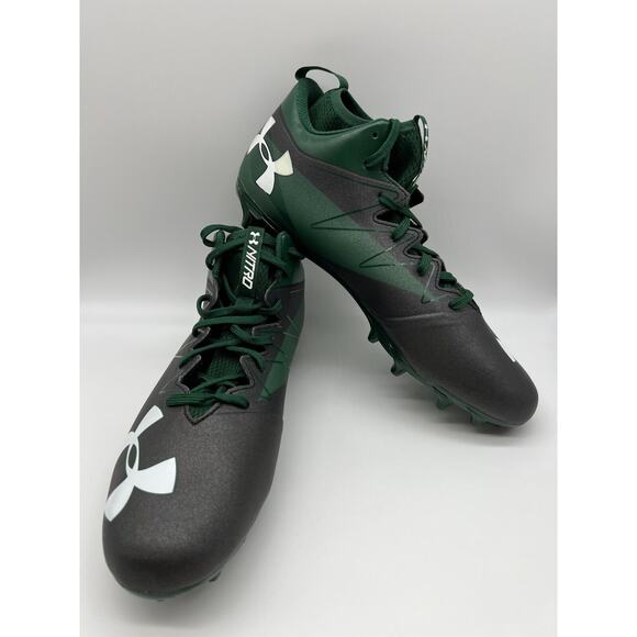 Under Armour Nitro Mid Green Black Men's Football Cleats 1290962 055 Size 12 NEW - Picture 4 of 12